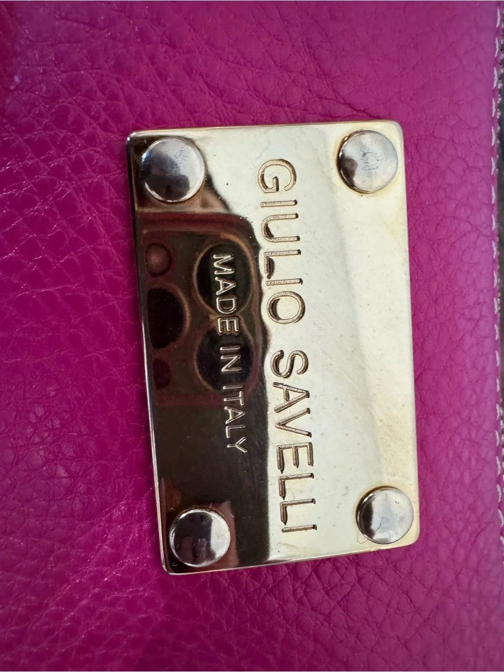 Giulio Savelli genuine leather pink purse, crossbody or wristlet made in Italy